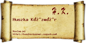Huszka Kázmér névjegykártya
